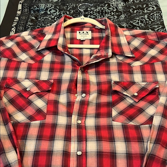 Ely Cattleman Red and White Plaid Men's Shirt - Picture 4 of 9